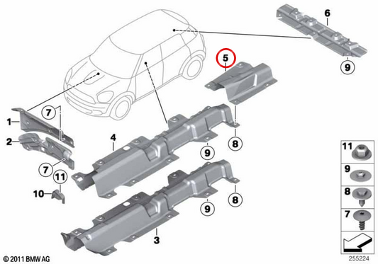 OEM 51489800657 Tankwärmeisolierung für MINI Countryman R60, Paceman R61. Originaler MINI.