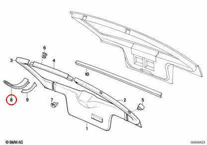 Cubierta derecha OEM 51491947934 para BMW E30. Original BMW.
