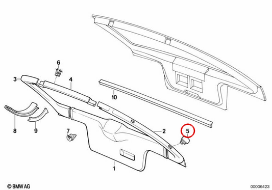 Expansion Rivet for BMW 3 Series E30 (OEM 51491979045). Original BMW