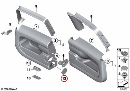 OEM Roter Rückreflektor 51492756206 für MINI Clubman R55, R55 LCI. Originaler MINI.