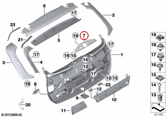 Cubierta motor limpiaparabrisas OEM 51497292740 para BMW F31. Original BMW.