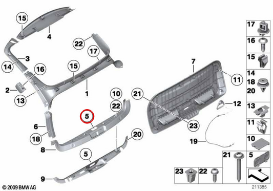 OEM 514972986555 Glovers pour BMW F07. BMW d'origine.