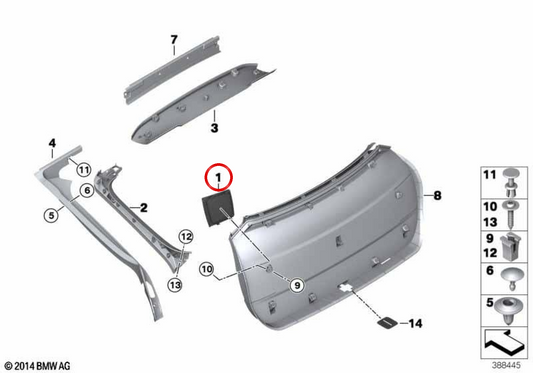 COUVERTURE DE LA COUVERTURE DU REGE OEM 51497369532 pour BMW F26. BMW d'origine.