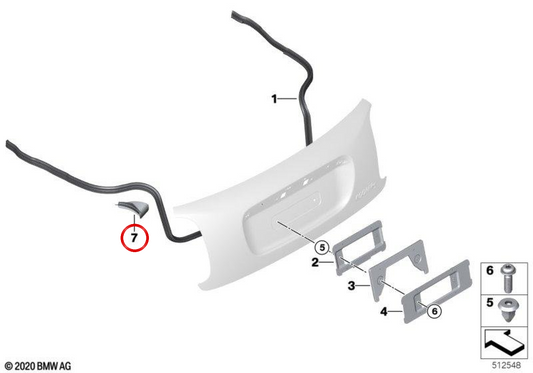 Moulure canalette d'écoulement arrière droite OEM 51497390620 pour MINI Cabrio F57, F57 LCI, F57 BEV, F67… Original MINI