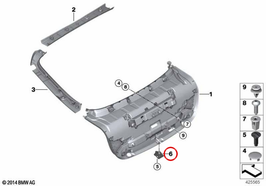Cubierta embellecedora OEM 51497400879 para BMW F36. Original BMW.