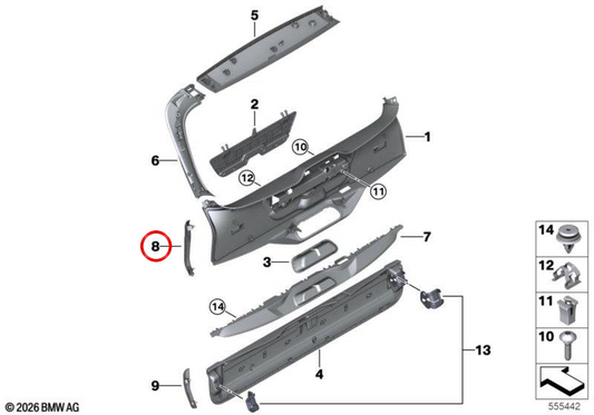 Linkes Formtat Heck 51497469237 für BMW G07. Original BMW.
