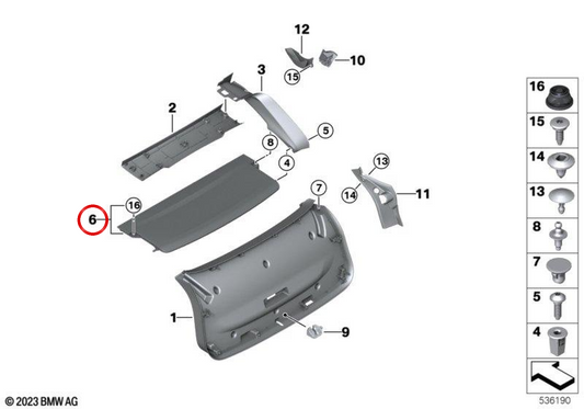 Bac de rangement arrière OEM 51497496449 pour BMW G02. BMW d'origine.