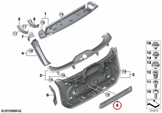 Notfalldreiferabdeckung OEM 51497946712 für BMW G21. Original BMW.