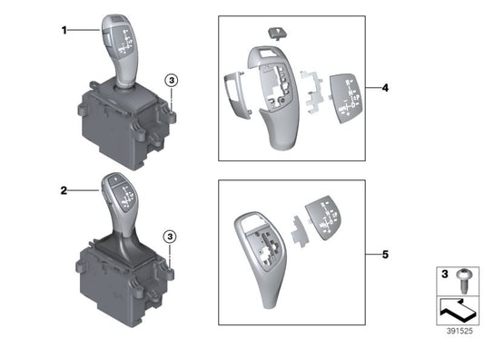 Interruptor de selección de marchas OEM 61316832381 para BMW X5 F15, X6 F16. Original BMW.