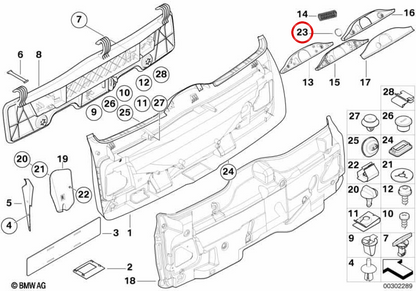 Evelolecedora Cover OEM 51498158287 per BMW E39. BMW originale.