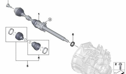 Kit de reparación fuelle interior/exterior OEM 31608618546 para BMW F52, F45, F46, F48, F49, F39 y MINI F55, F56, F57, F54, F60. Original BMW y MINI.