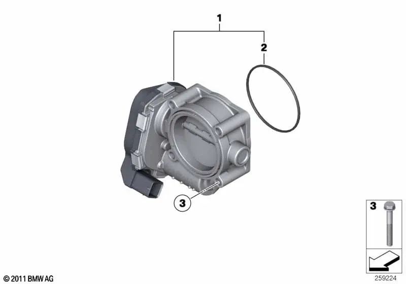 DROSSELKLAPPENSTUTZEN PARA BMW 5 E60 Series, E61; 6 E63 Series, E64; 7 E65 Series, E66; X5 E53 (OEM 13547506627). BMW original