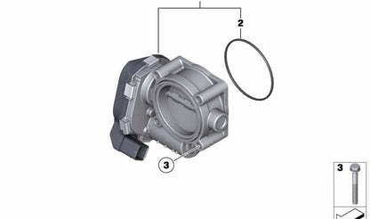 Cuerpo de mariposa OEM 13547555944 para BMW F07, F07N, F10, F10N, F11, F11N, F06, F06N, F12, F12N, F13, F13N, F01, F01N, F02, F02N, F04, E70, E70N, F15, F85, E71, E72, F16, F86. Original BMW.