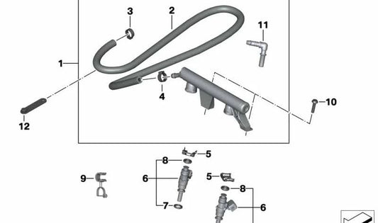 INJECTION RAIL 13547725329 FOR MOTORCYCLES BMW C 600 SPORT, C 650 SPORT, C 650 GT. Original BMW Motorrad.
