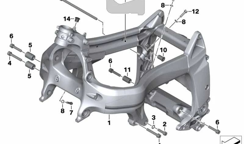 Casquillo OEM 46717666437 para motos BMW K1200S, K1300S, K1200R, K1300R, K1200GT, K1300GT. Original BMW Motorrad.