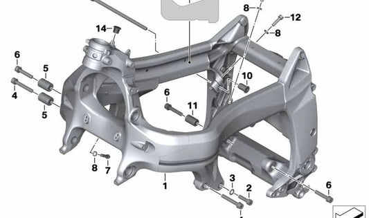 Casquillo OEM 46717666437 para motos BMW K1200S, K1300S, K1200R, K1300R, K1200GT, K1300GT. Original BMW Motorrad.