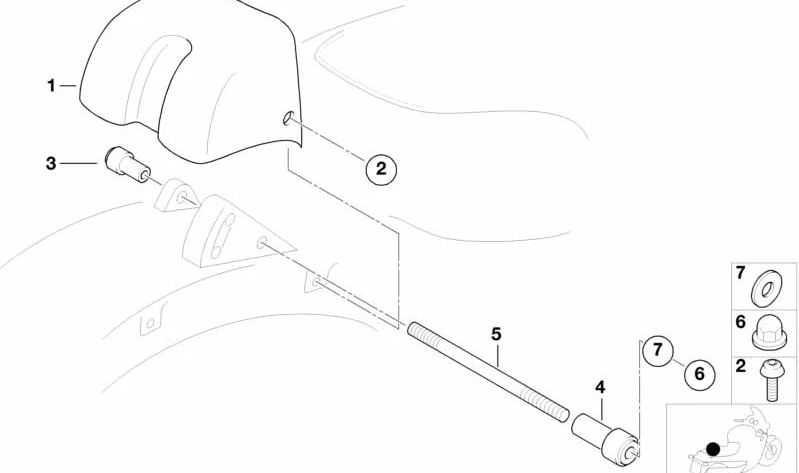 Hutmutter M5 OEM 71607659784 für BMW R 1200 C, R 1200 C Independent Motorräder. Original BMW Motorrad.