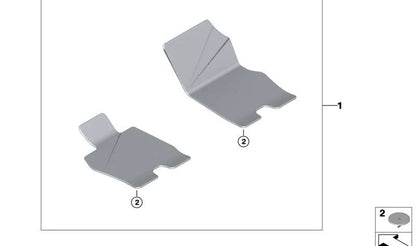 Juego de alfombrillas de terciopelo OEM 51477389887 para BMW I12 (i8 Coupé) e I15 (i8 Roadster). Original BMW.