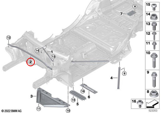 OEM 51615A091E7 Tubo de amortecedor de choque frontal para BMW X1 (U11), X2 (U10), Mini Countryman (U25). BMW original e mini.