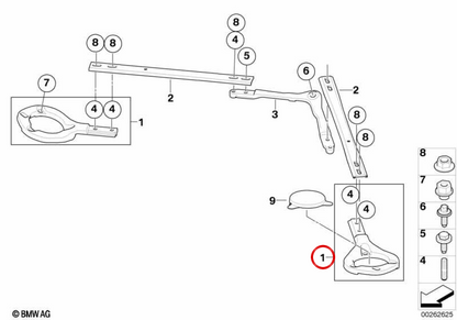 Anello ad anello a destra OEM 51618055092 per BMW E82, E90, E92, E93, E84. BMW originale.