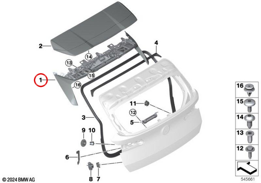 Aeroblade OEM 51625A25CE9 pour BMW X3 G45, X3L G48. Original BMW.