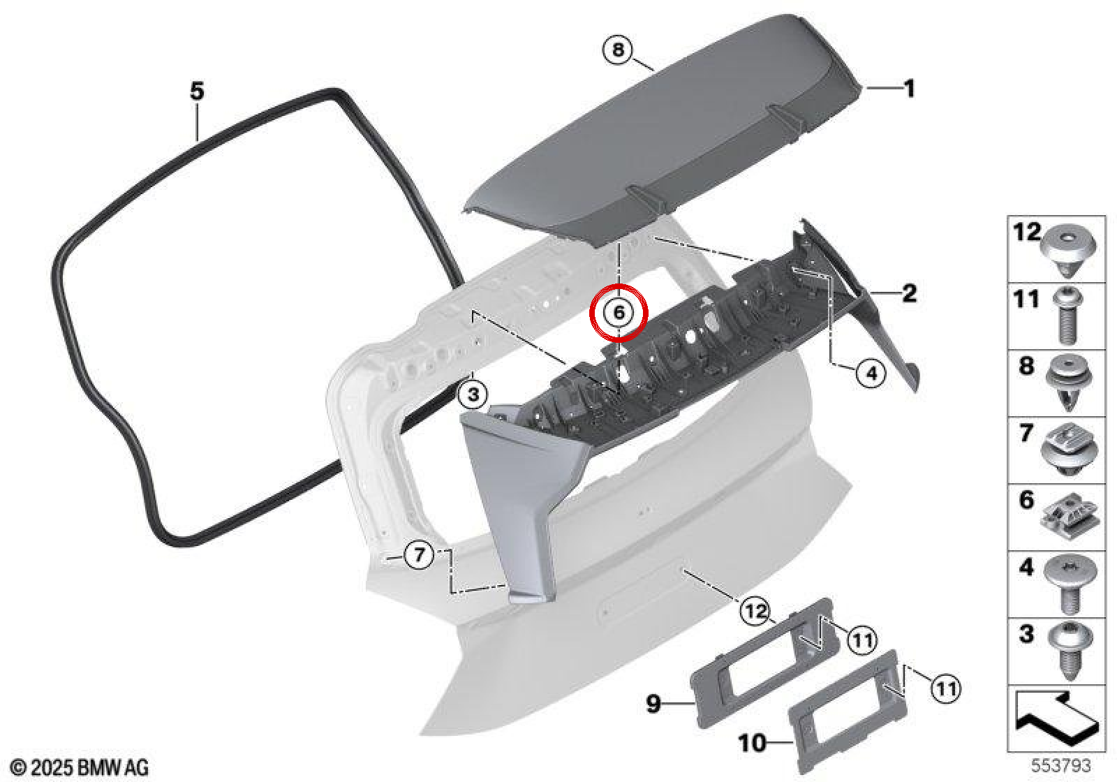 Tuerca de plástico OEM 51625A746F0 para MINI Cooper E, Cooper SE, JCW E, Aceman E... y más. Original MINI.