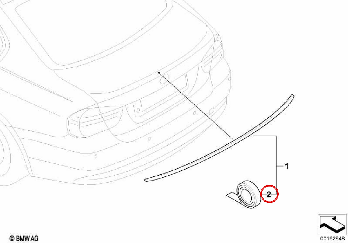 Klebeband für BMW E82, E92, E92N (OEM 51628044186). Original BMW.