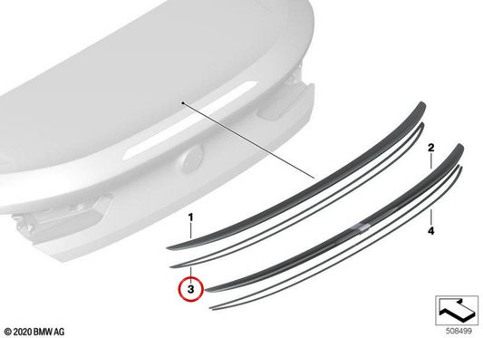 OEM 51628080087 Ruban adhésif à ailes arrière pour BMW F92. BMW d'origine.