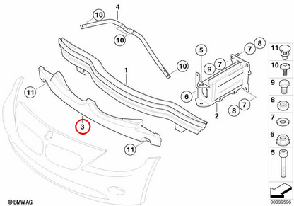 OEM 51647167487 front bumper shockpower for BMW E85, E86. Original BMW.