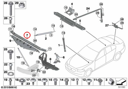 Präportionalunterstützung 51647186898 für BMW F01, F02. Original BMW.