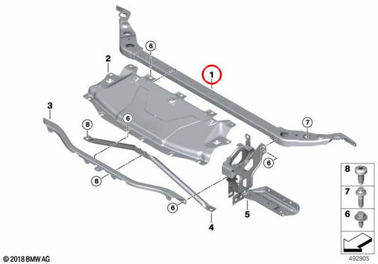 Upper rear support OEM 51647436780 for BMW G29. Original BMW.