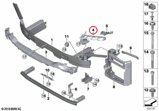 Amortiguador delantero derecho OEM 51647489470 para BMW G07. Original BMW.