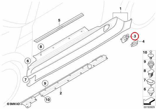 Left footrest air intake support OEM 51710414449 for MINI R56, R56 LCI, Clubman R55, Cabrio R57, Coupé R58, Roadster R59... and more. Original MINI.