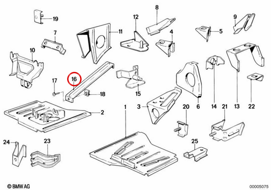OEM 5171189477 Prise en charge du pare-chocs avant pour BMW E28. BMW d'origine.