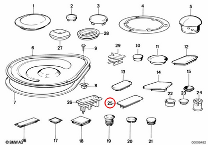Evelolecedora Cover OEM 51711975618 per BMW E34, E32. BMW originale.