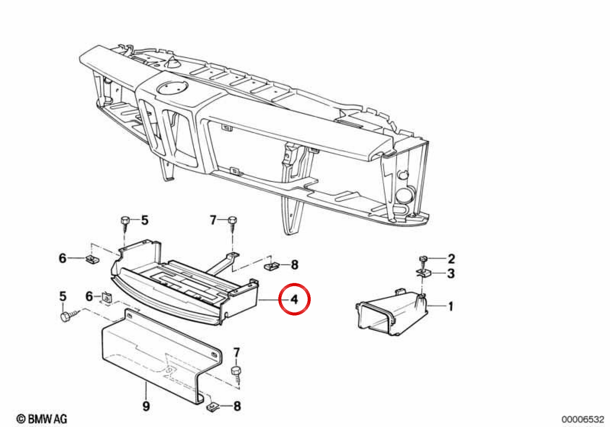Condotto d'aria OEM 51712230000 per BMW E24. BMW originale.