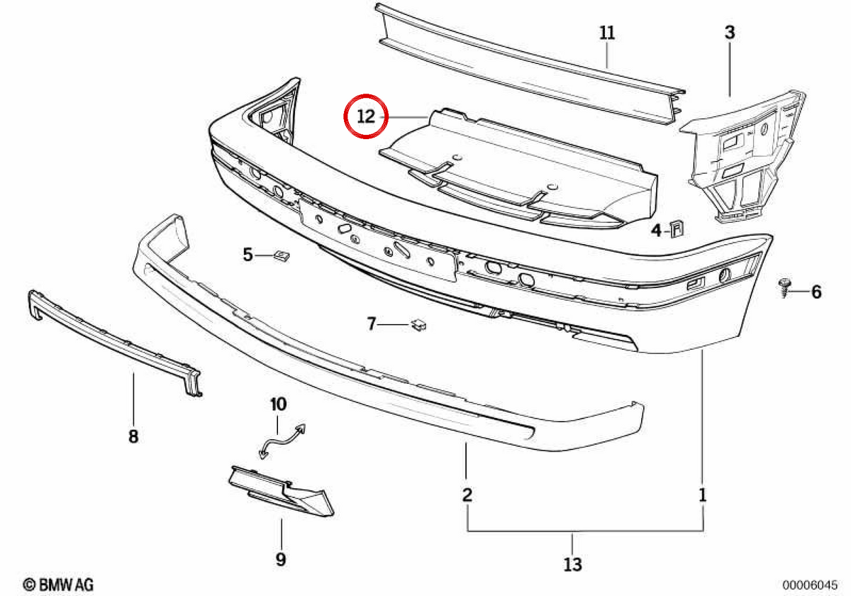 Condotto d'aria OEM 51712231996 per BMW E34. BMW originale.