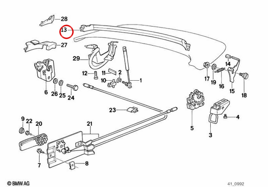 Junta de estanqueidad OEM 51712291498 para BMW Z1. Original BMW.