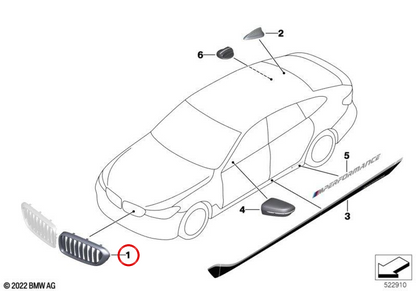 G GRID OM 51712445003 per BMW G32. BMW originale.
