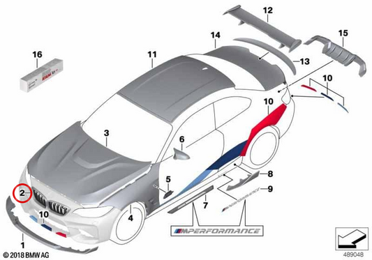 G Grid OM Performance 51712453944 pour BMW F87. BMW d'origine.