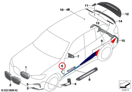 M Performance Formulareingang OEM 51712466810 für BMW F97, F98. Original BMW.