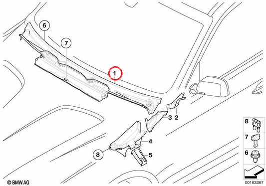 Cache jupe latérale droite OEM 51713401812 pour BMW X3 E83 (2003-2010). Véritable BMW.