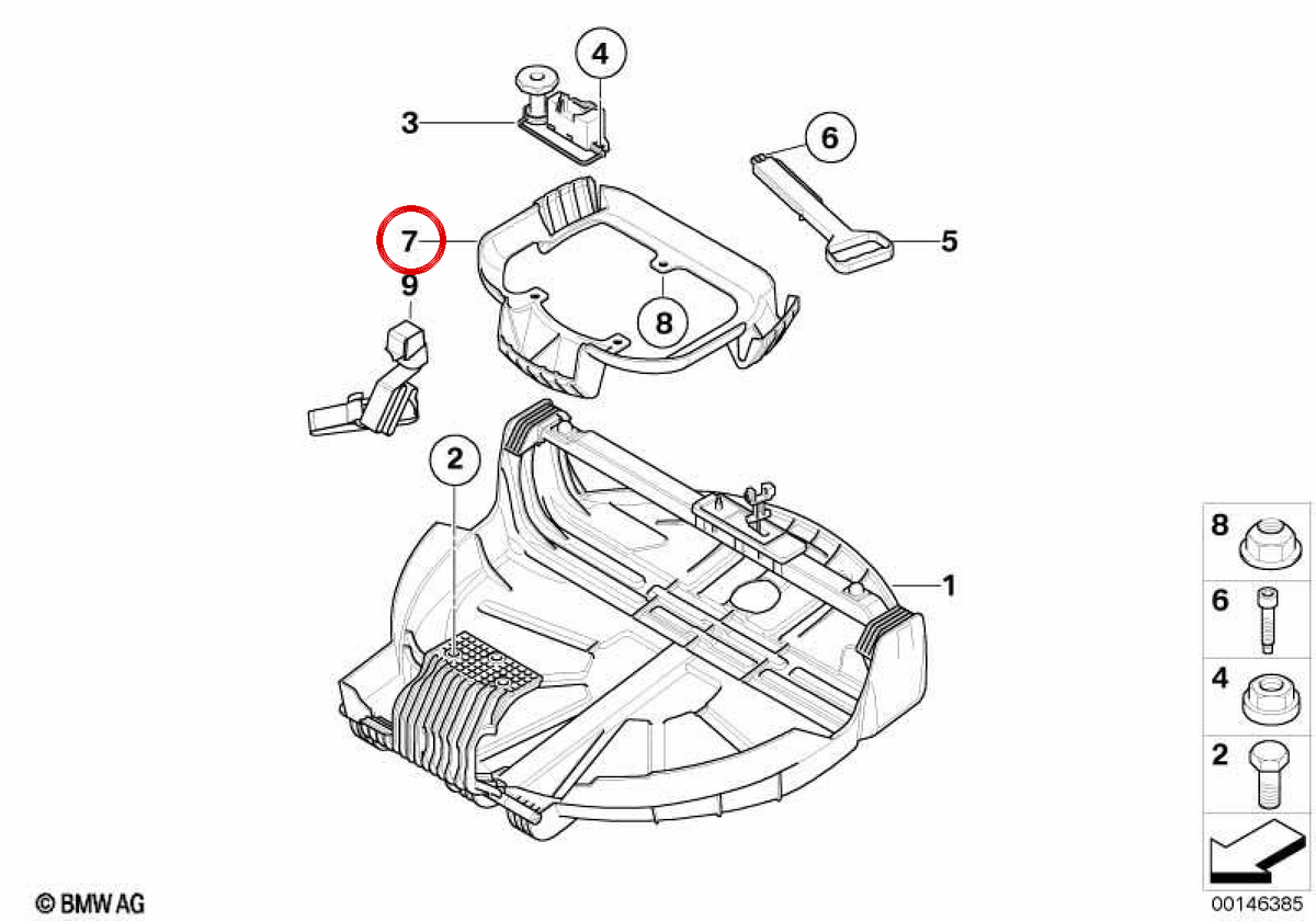 OEM 51713402101 Reserveradring für BMW E83. Original BMW.