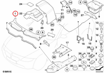 Frontschürzenabdeckung OEM 51717017022 für BMW Z4 E85, E86. Original BMW.