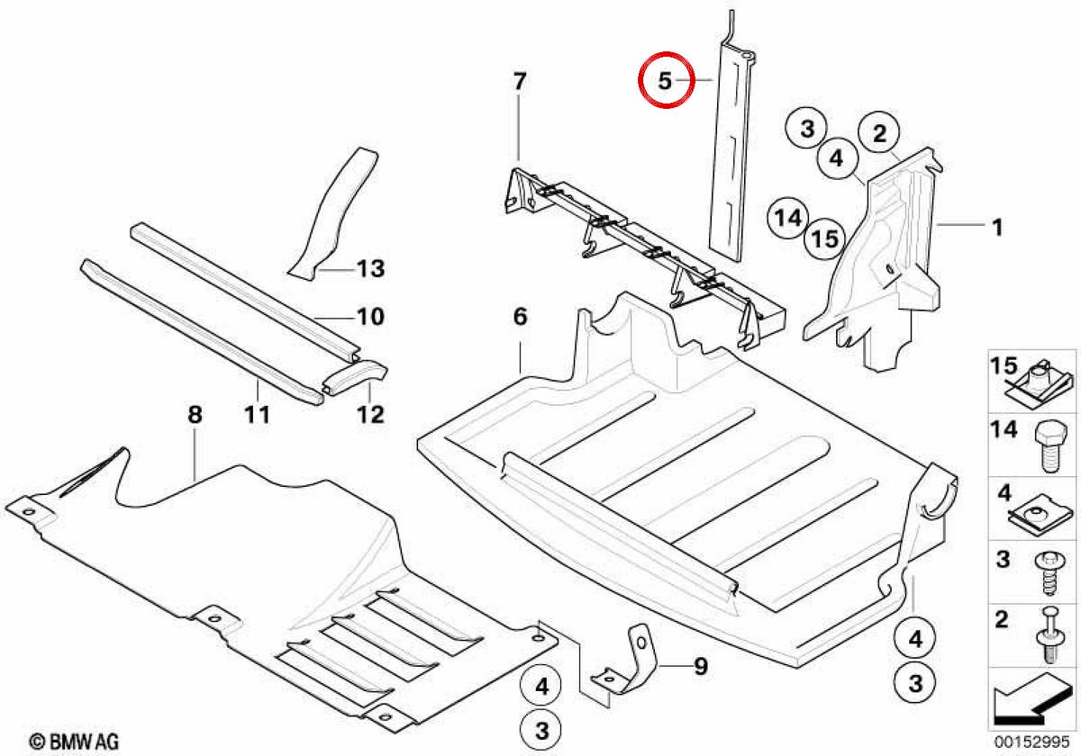 OEM 51717039673 Left Seal Board for BMW E85, E86. Original BMW.