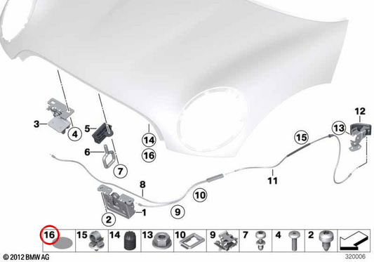 Proteção de pintura OEM 51717111215 para BMW E70, E71, E89 e MINI R55, R56, R57, R58, R59, R60. BMW e MINI originais.