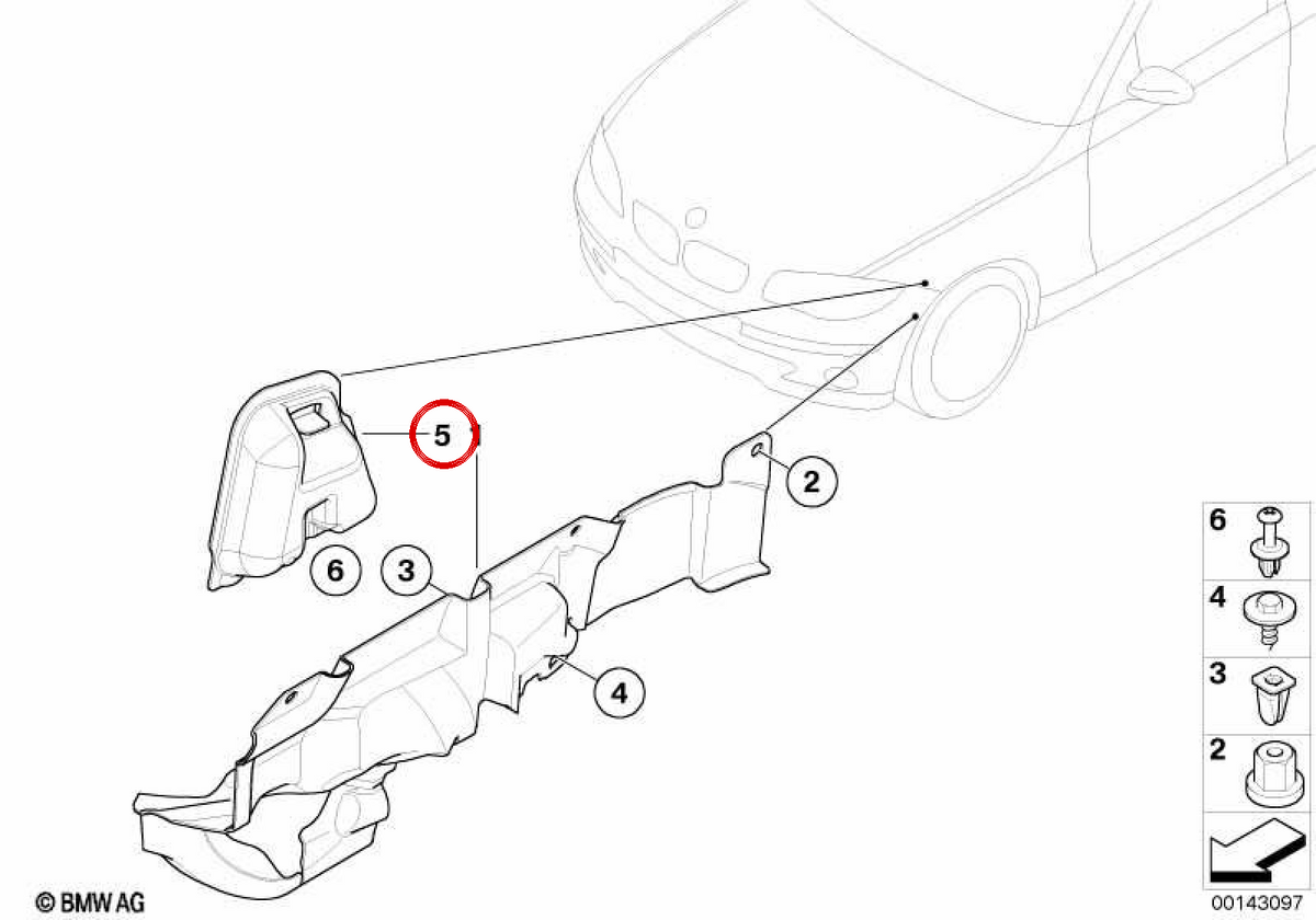 Cubierta de paso soporte de suspensión derecha OEM 51717127352 para BMW E81, E82, E87, E88, E90, E91, E92, E93, E84. Original BMW.