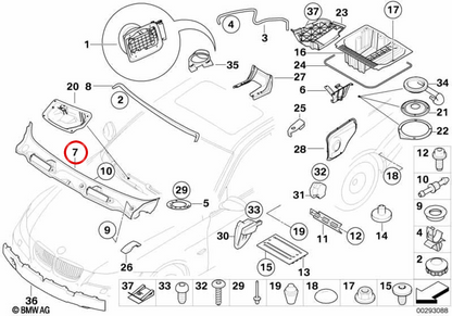 Cache jupe avant OEM 51717161033 pour BMW Série 3 E92, E92 LCI, E93, E93 LCI. Véritable BMW.