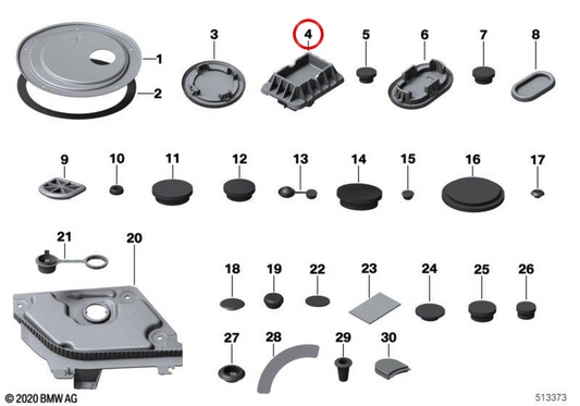 Sedile con piattaforma elevabile OEM 51717169981 per BMW Serie 1 E88, F20, Serie 2 F22, F87, Serie 3 E93, F30, Serie 4 F32, F82, Serie 5 G30, Serie 6 F12, Serie 8 G14, iX I20, X3 G01, X4 G02, Z4 G29, MINI F56... e altro ancora. BMW e MINI originali