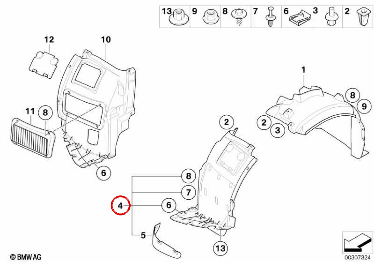 Linksseitenabdeckung OEM 51717180149 für BMW E82, E88. Original BMW.